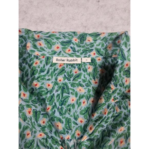 Roller Rabbit Top Blouse, Floral, Button Down, 100% Cotton, Womens Sz M - Picture 3 of 8